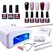 CLAVUZ Gel Nail Polish Set 15pcs Soak Off UV LED Nail Lacquer 36W UV Nail Lamp Top Coat and Base Coat New Starter Manicure Nail Art Tool Gift Kit