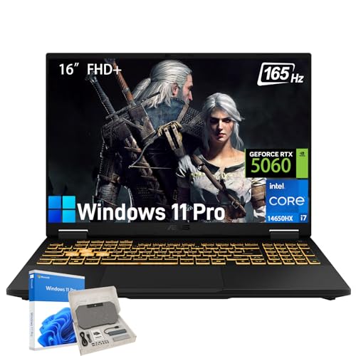 ASUS TUF F16 Gaming Laptop, NVIDIA RTX 5060(8GB GDDR7), Intel 16-Core i7-14650HX, 16" 165Hz 100% sRGB FHD+ Display, WiFi 6E, Windows 11 Pro, RGB Backlit KB, 32GB DDR5, 1TB SSD, w/Accessories