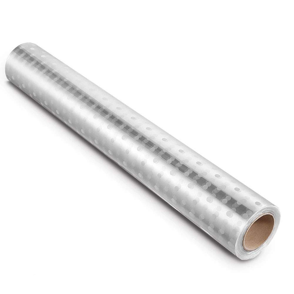 Shayfeer Clear Cellophane Wrap Roll, 40cmx30m Clear Flowers Baskets Food Gift Wrap Roll Film Basket Packing for Arts,Flowers,Food,DIY Crafts Supplies (Transparent Dots)
