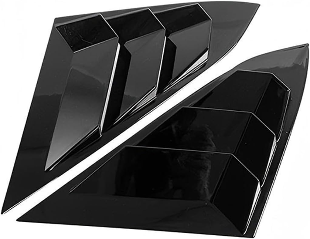 2 PCS Rear Side Window Louvers for 10th Gen Civic, Racing Style Car Triangular Window Glass Blinds, Civic Exterior Decoration Accessories, Compatible with 2016-2021 Civic Sedan (Black)
