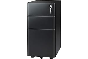 DEVAISE 3-Drawer Slim File Cabinet on Wheels
