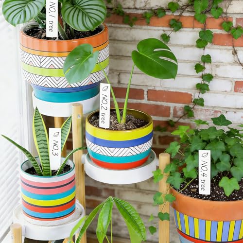 Image of HASTHIP 100Pcs Plant Labels, White PVC Plant Labels, Garden Tags, 4 inch Waterproof Garden Markers for Writing, Insert in Nursery Tags for Seedlings, Pots & Outdoor Plants