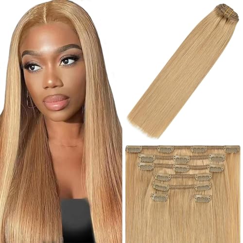 minuo hair #27 Blonde Clip-in Extensions