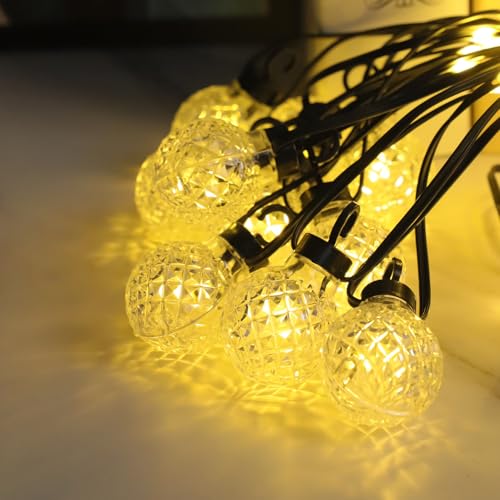 wisdom line Guirlande Lumineuse USB, 10 LED Boules Cristal, 3 Mètres, Télécommande et Minuterie, Étanche Intérieur/Extérieur (Ampoules à ananas)