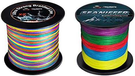 Braided Fishing Line, 8 Strand Abrasion Resistant Braided Lines, Zero Stretch, Smaller Diameter, 3.28Per Color and 32.8ft Per Color