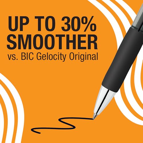 BIC Gelocity Gel Pen, Medium Point (0.7mm), Black Ink, 12-Count - image 3