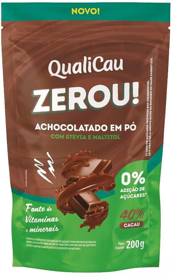 Achocolatado em Pó Zerou 40% Cacau Qualicau 200g
