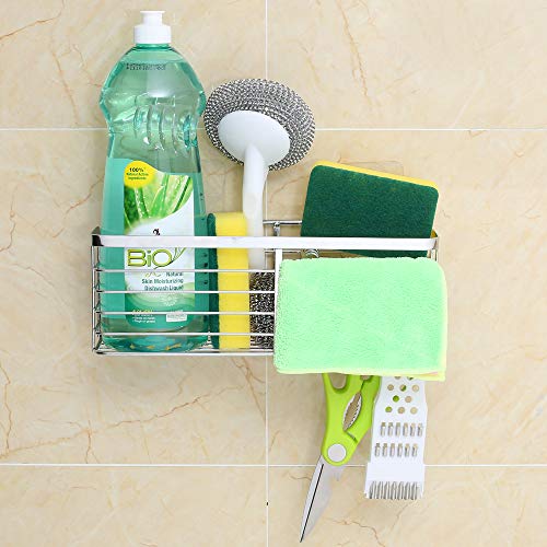 Joyfamy Rustproof Hanging Shower Caddy With Hooks, Wall Mounted Adhesive Bathroom Shower Shelf Storage Organizer Basket, No Drilling Stainless Steel Soap Sponge Shampoo Conditioner Holder Kitchen Rack #TOP7