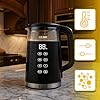 Retoo Glas Wasserkocher Elektrischer 1.7L, 2200W, Temperatureinstellung 70–100°C, Touch-Display, Warmhaltefunktion, 360°-Basis, BPA-frei, Leise & Sicher, Ideal für Tee, Kaffee & Küche, Schwarz-Silber #3