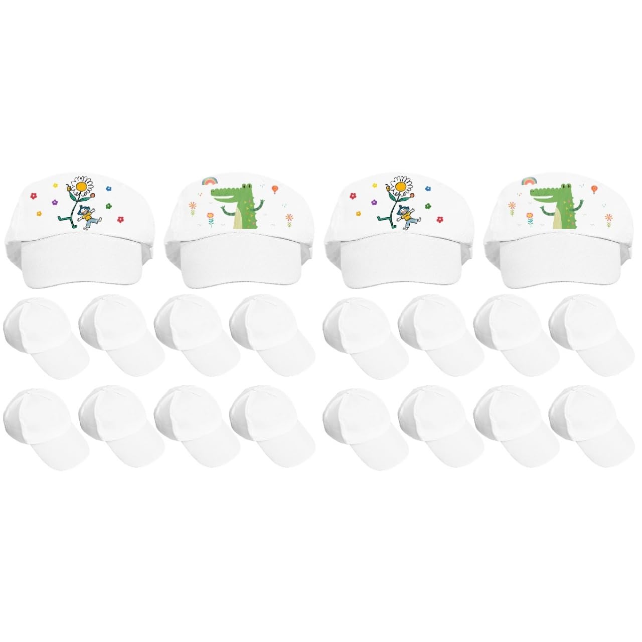 TOYANDONA Cappellini da baseball incompiuti fai da te: berretti con visiera in cotone per bambini, cappelli da baseball vuoti per pittura per bambini, graffiti, arti e mestieri, bomboniere, giochi