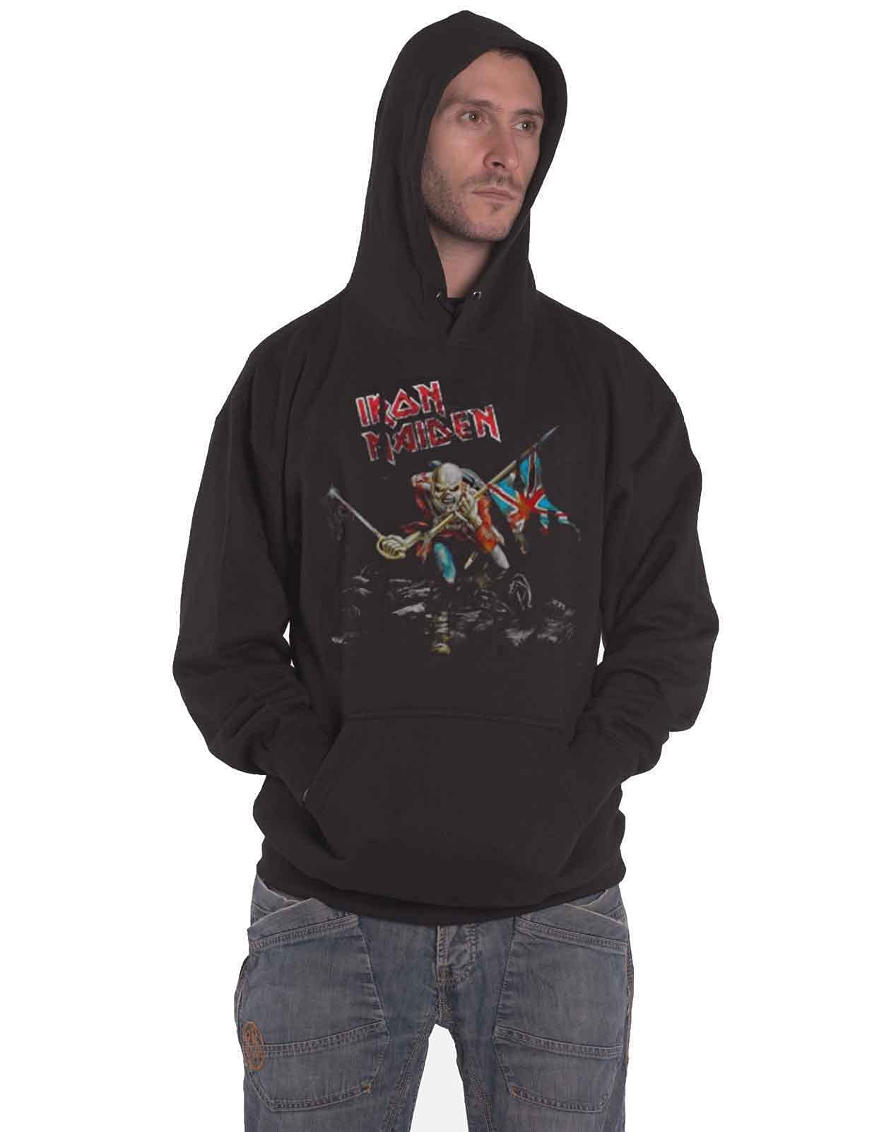 Iron Maiden Men the Trooper Hoodie, Black, Small