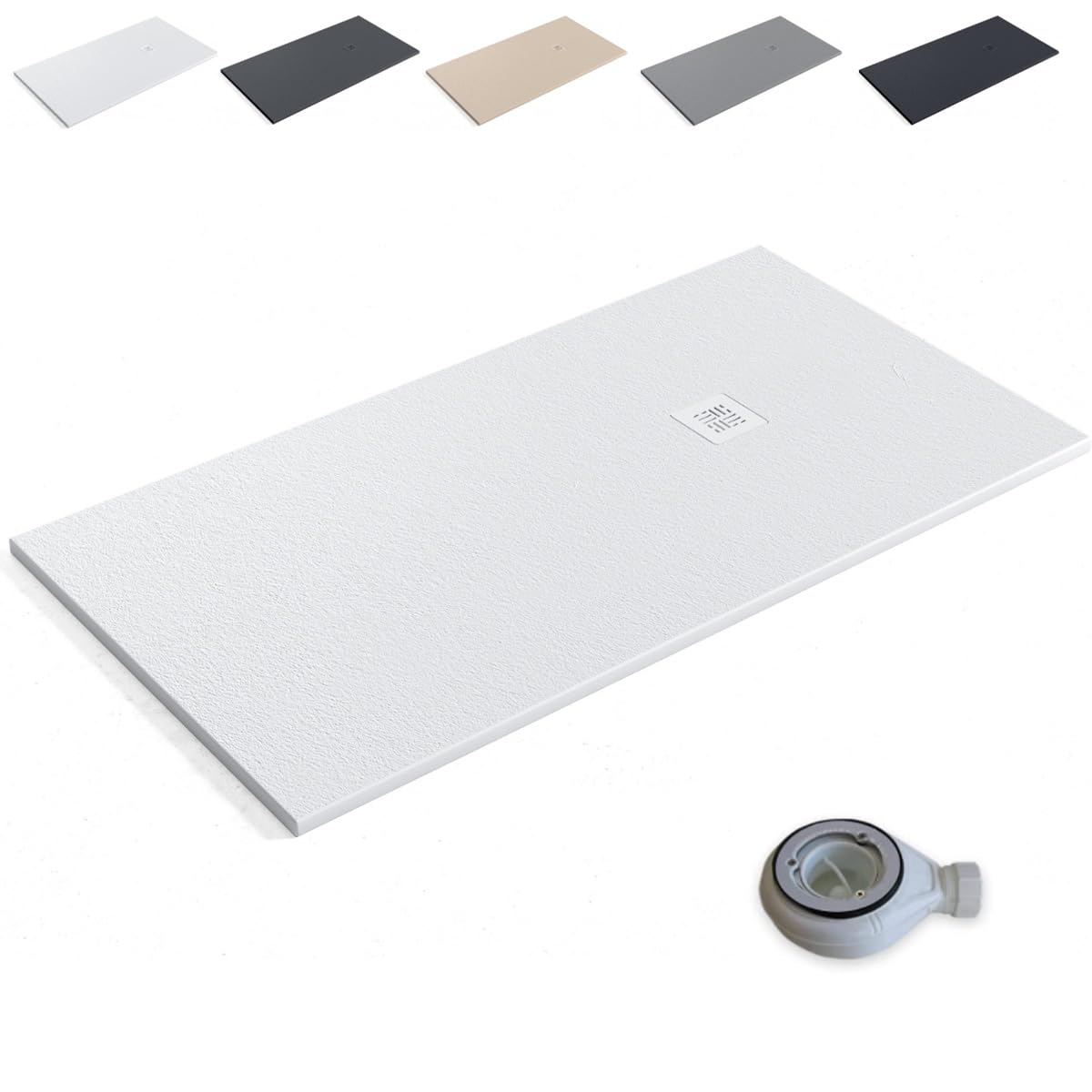 Receveur de douche résine blanc 90 x 110 cm pour créer une douche italienne lumineuse
