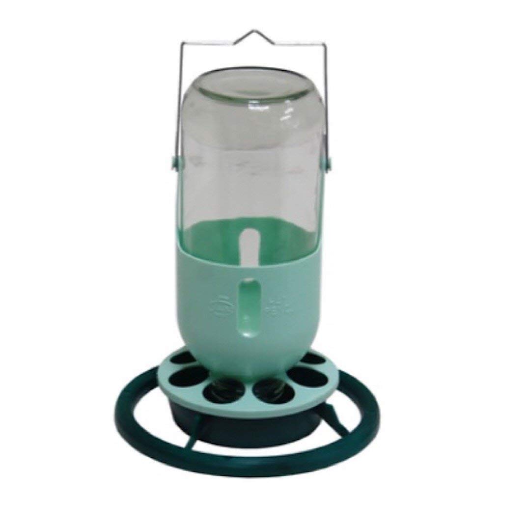 Moondown Farm 1Kg Glass Aviary Hanging Drinker/Feeder for Canary, Finch, Small Birds