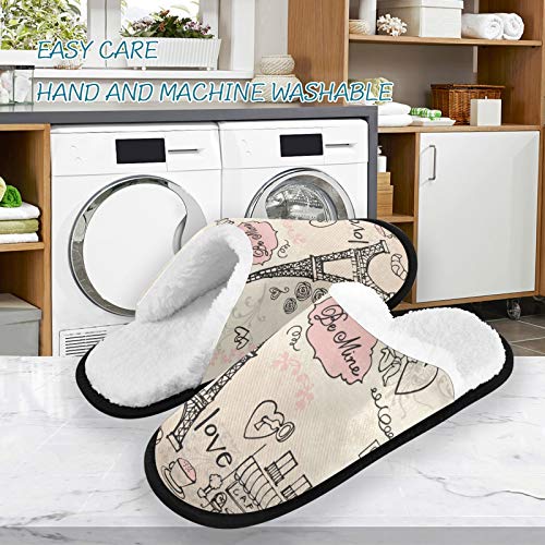 Visesunny Stylish Men Women Slippers - Unisex Adults House Shoes Lightweight Indoor Travel Warm Slippers3