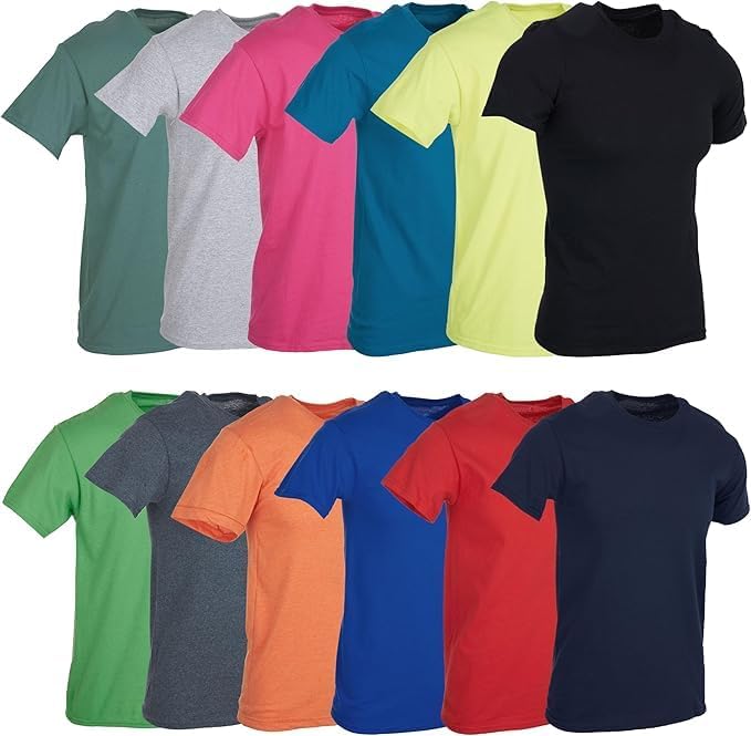 BILLIONHATS 12 Pack Plus Size Men's Cotton T-Shirts Bulk Big & Tall, Premium Fitted, Lightweight Classic Short Sleeve Tees - Image 2