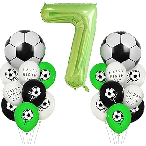 7th Football Birthday Decorations, 20pcs Football Birthday Balloons Football Birthday Party Decoration with Soccer Foil Balloon for Boys Kids Football Fans Birthday Football Party Supplies Cover