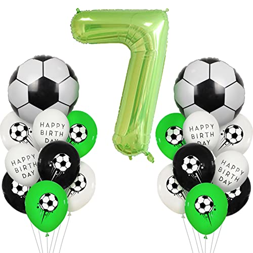 Geburtstagsdeko Junge 7 Jahre Fussball Deko Geburtstag Kinder Luftballons Fussball Folien Ballon 7. Geburtstag Junge Fußballfans Fussball Geburtstag Party Set Grün Cover