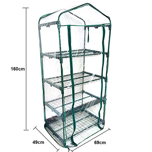 Msuiint 4 Tier Greenhouse Replacement Cover, Transparent Waterproof Pvc Plant Cover Greenhouse Tent With Zipper Portable Greenhouse Cover For Plants Cold Frost Protection Wind Rain Proof #TOP4