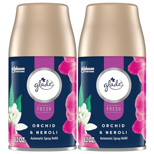 Glade Automatic Spray Refill, Air Freshener for Home and Bathroom, Orchid & Neroli, Fresh Collection, 6.2 Oz, 2 Count