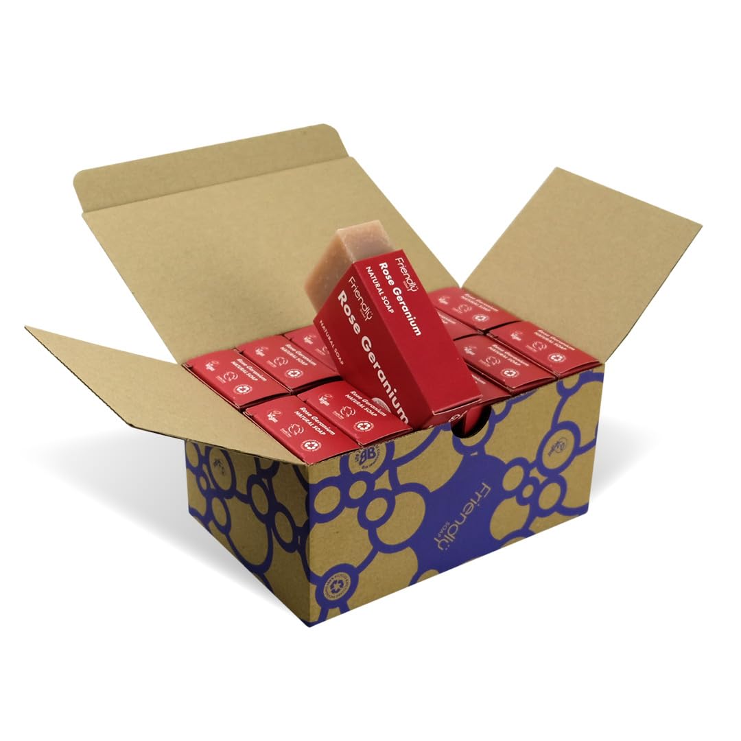 Friendly Soap Rose Geranium Soap 95g-12 Pack