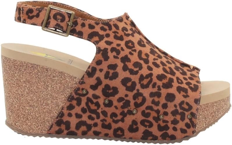 Image of Volatile Division Wedge Sandals for Women Featuring Cork Covered Bottom with EVA Insole and Rubber Outsole