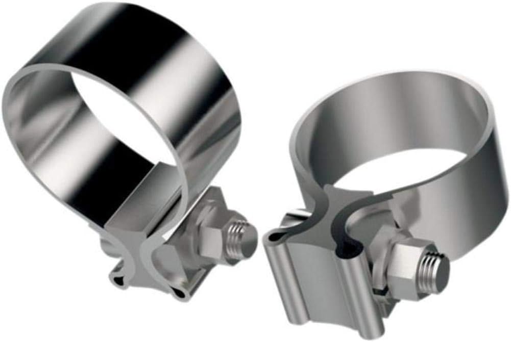 Khrome Werks 1.25" Wide Stainless Steel Muffler Clamps for Mufflers on 1.75" Headers 203030