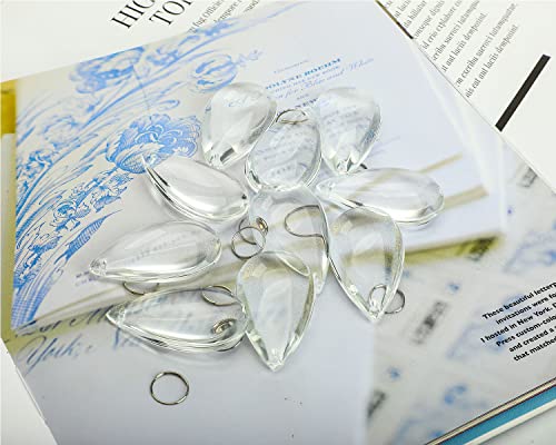 H&D Teardrop Chandelier Crystal Pendants, Clear Crystals Chandelier Prisms Parts, Pack Of 20 #TOP5