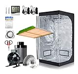 Hydro Plus Grow Tent Complete Kit LED Grow Lights 200W+4" Fan Filter Ventilation Kit + Dark Room Hyd
