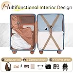 Carry on Luggage with Spinner Wheels, 22x14x9 Airline Approved Carry-on Suitcase, Small Hardside Luggage with TSA Lock,Hard Shell Suitcase,Hard Case for Travel (Blue, 20-Inch) - Image 4