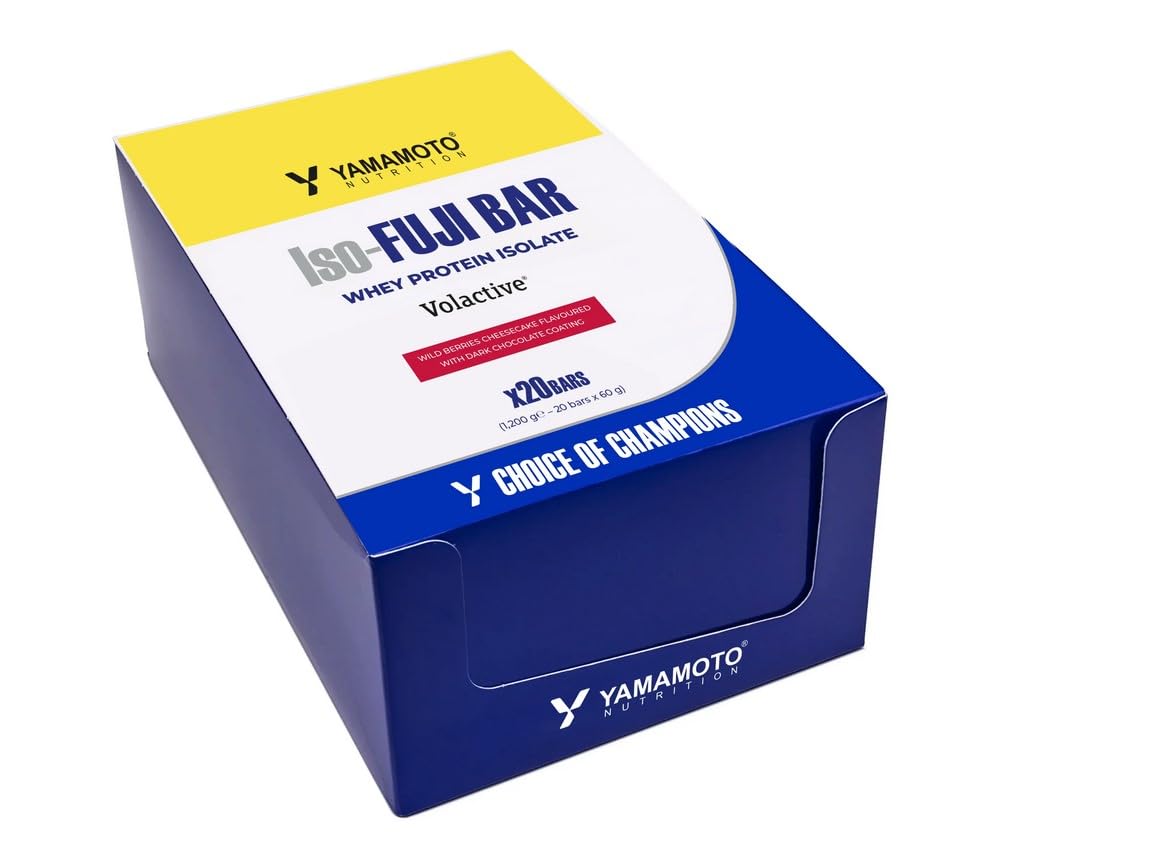 Yamamoto Nutrition Iso-Fuji BAR, Barretta Multistrato con 13 g di Proteine Arricchita con Proteine Isolate Volactive, Gusto Cheesecake ai Frutti di Bosco