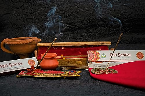 Image of Himalaya Premium Incense Sticks for Everyday Use | Aroma Fragrance Sticks|Pooja Room Items for Home & Prayers | Freshness Positive Energy (Red Sandal) (Pack of 12, Each of 15 GM)