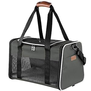 Akinerri Airline Approved Pet Carriers,Soft Sided Collapsible Pet Travel Carrier for Medium Puppy and Cats Medium Brown