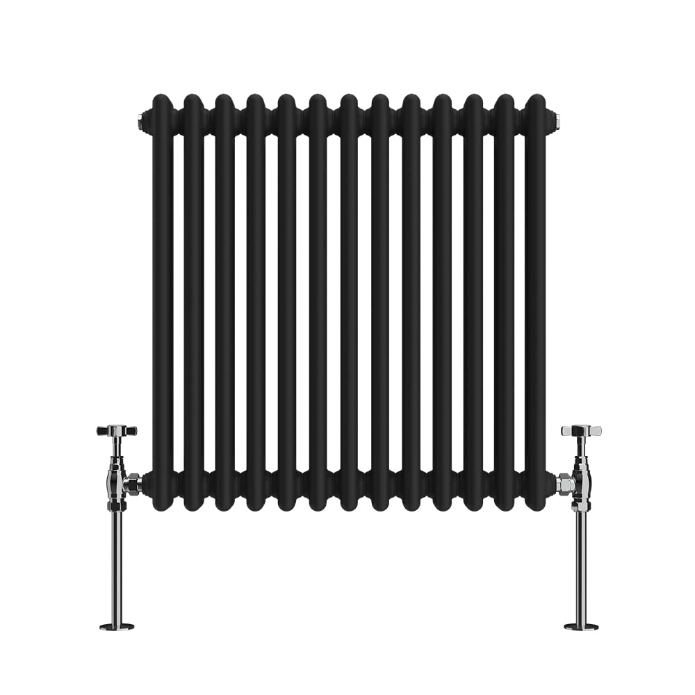 Blümme Black Traditional Radiator 2 Column Central Heating Bathroom Radiator Cast Iron Style 600 X 605Mm