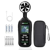 【Anemómetro profesional multifunción】Velocidad del viento, temperatura del viento, sensación térmica, indicador de batería baja en la pantalla LCD retroiluminada brillante. UA965 es un medidor de velocidad del viento portátil que puede medir con precisión la velocidad del aire en 5 unidades: m/s, km/h, ft/min, nudos, mph. Temperatura del viento en ℃/℉ (grados Celsius/Fahrenheit)