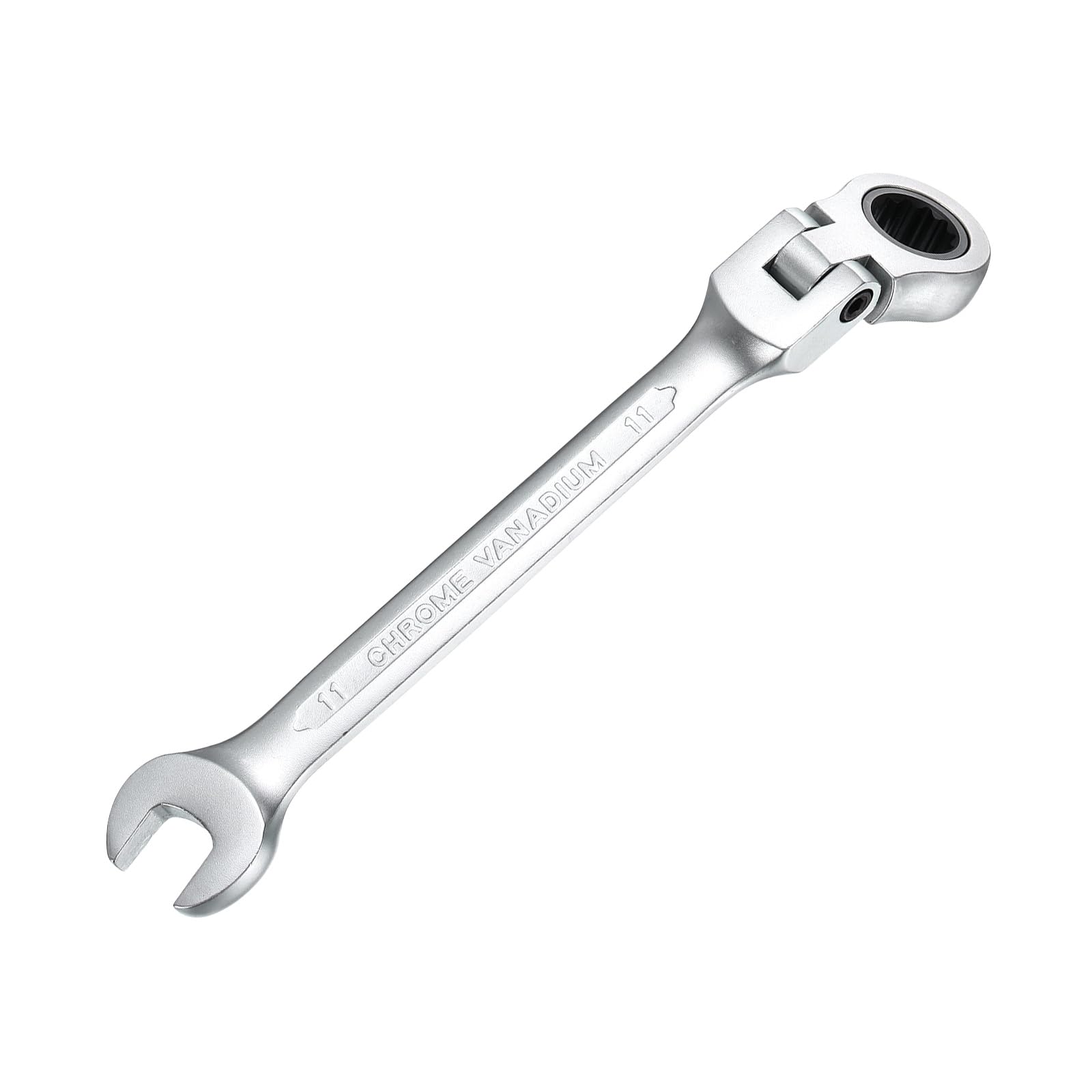 sourcing map 11mm Metric Flex-Head Ratchet Wrench Chrome Vanadium Steel 72-Tooth Ratcheting Combination Wrench Spanner for Car Bike Automotive Machine Repair โ image 1