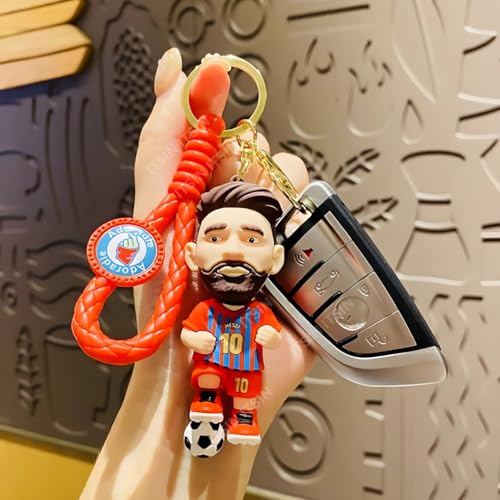 Image of Football jersey Keychain | Ronaldo key chains | messi Keychain | 3D Cute silicone key chain for bike men | soccer Keyring gifts for boys | anime key holder for bag