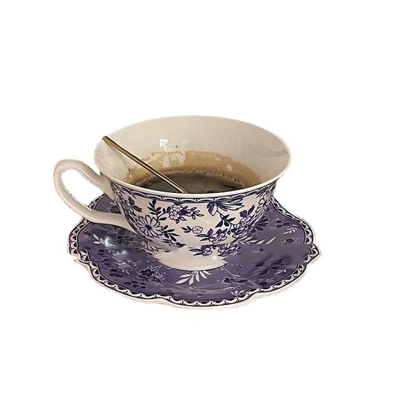 umsl Tazas de café expreso de porcelana Desayuno Original Hermosas Tazas de café Servicios Juego de té inglés Juego de tazas