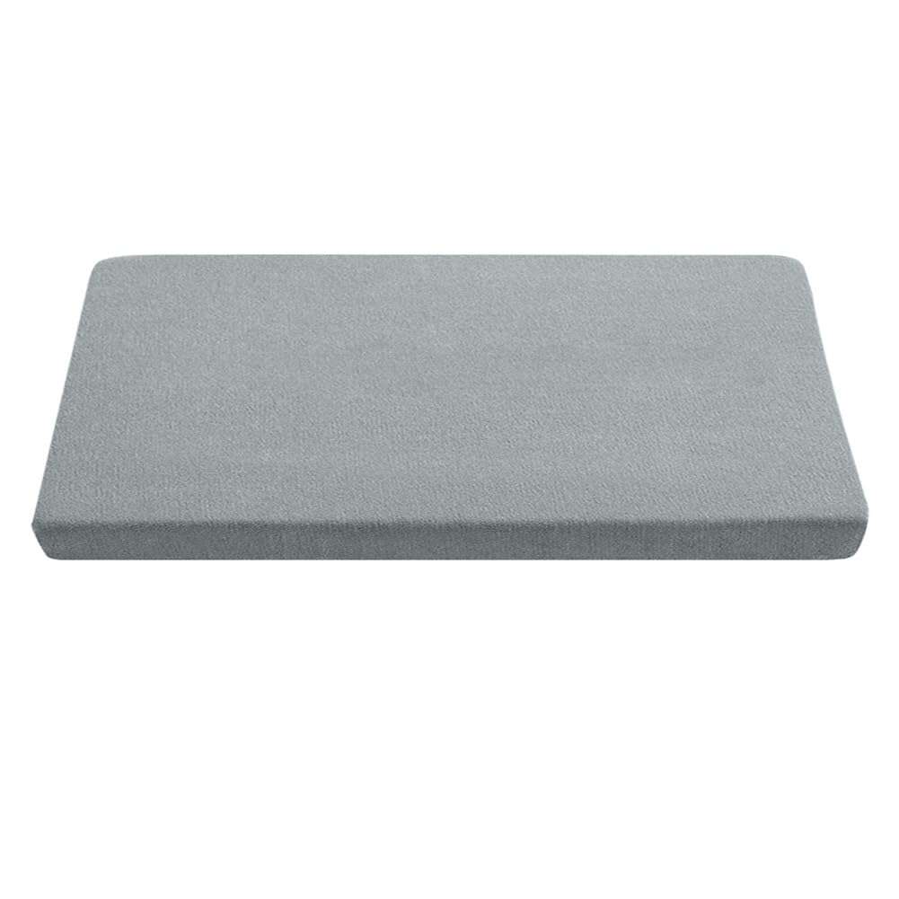 Coussin de banc en fourrure chenille 122x61 grand format gris pour banquette et porche