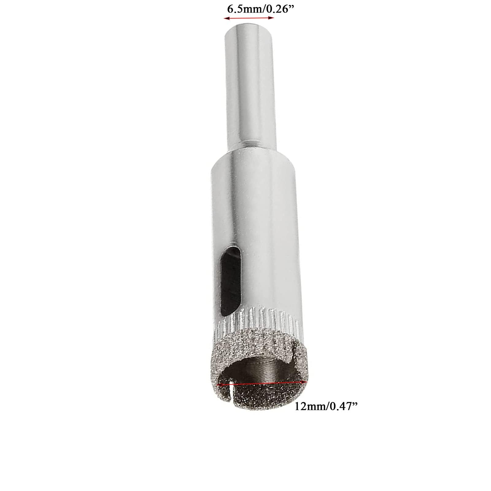 TOP-VIGOR 5Pcs 12mm Diamond Drill Bit Hole Saw, Hollow Core Drill Bit Hole Saw Tools, Hole Cutter Glass Center Pilot Drilling Bits for Glass Ceramics Porcelain Tile Stone Granite Marble - Image 2