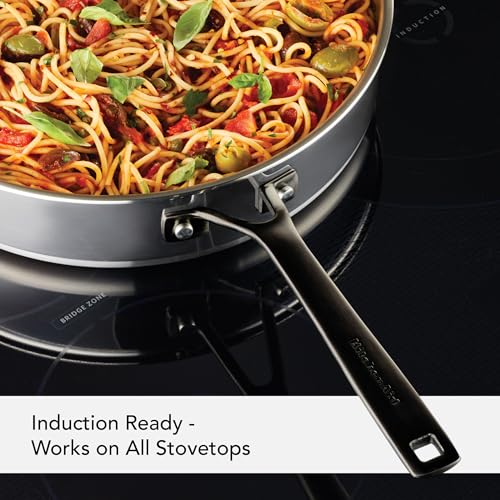 Image of KitchenAid 5-Ply Induction Clad Stainless Steel Saute Pan with Lid, 5-Quart, Polished Stainless Steel