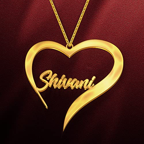 Image of Shivani Cursive Gold & Silver Name Pendant Necklace, Best Jewelry Gift for Girls.