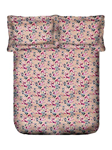 Image of Swayam Pure Cotton Double Bedsheet with 2 Pillow Covers | Size 90 x 100 inch | 160 TC | Floral Design | Soft Breathable Bed Sheet | Comfortable & Durable for Bedroom - Beige