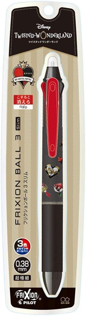 Amazon Co Jp サンスター文具 Sun Star Stationery ツイステッドワンダーランド 黒赤青消せる3色ボールペン フリクション3スリム ボールペン ハーツラビュル寮 文房具 オフィス用品