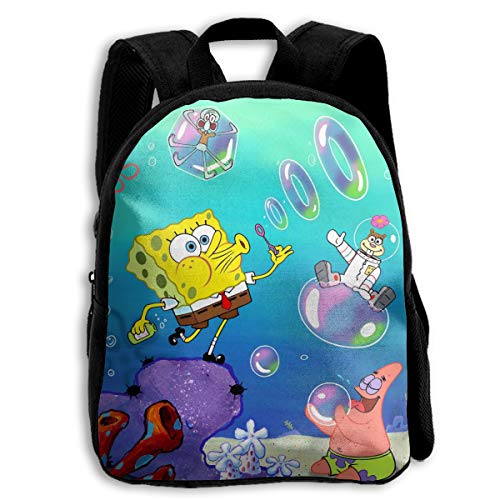 Mochila infantil con estampado de Bob Esponja para niños  para la escuela  para y niñas