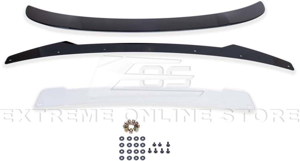 Replacement for 2015-Present Dodge Charger | SRT8 Hellcat Extended Style Rear Trunk Lip Wing with Wickerbill Spoiler (ABS Plastic - Primer Black)