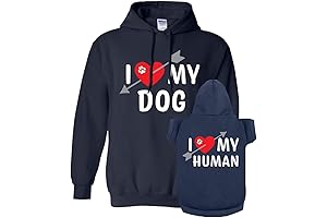 Matching Dog Hoodies with Owner: Apparelyn I Heart My Dog Set, Navy Blue