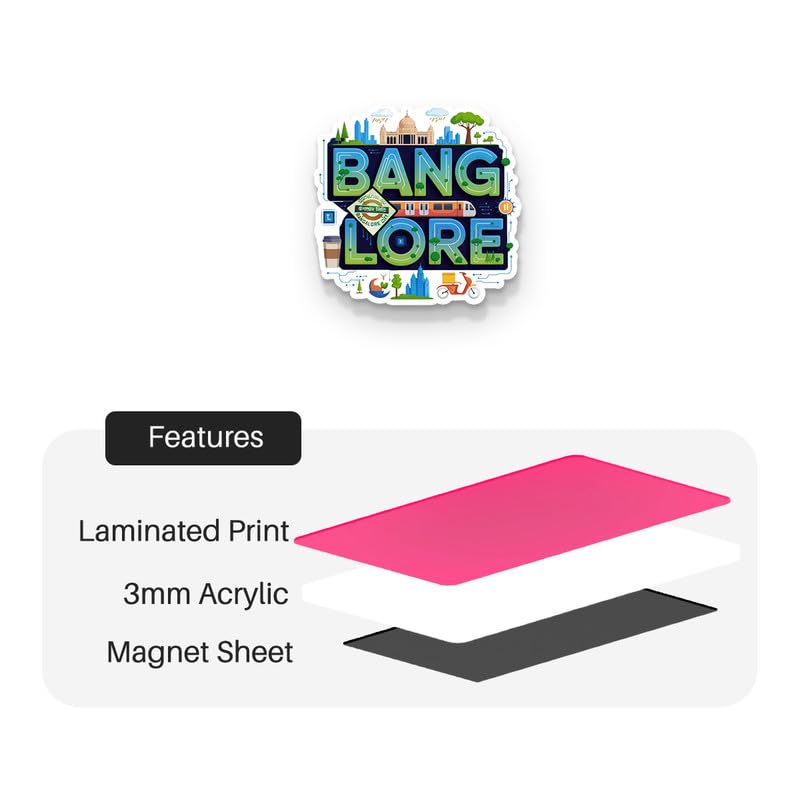 Image of Bangalore Fridge Magnets, Glossy Finish, Stylish Magnet for Fridge, Wardrobe & Metal Surfaces