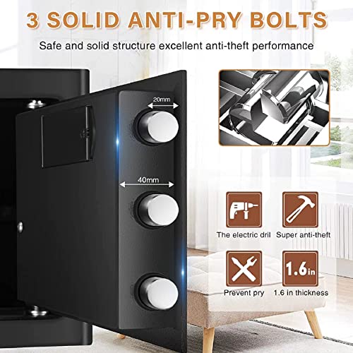 0.8 Cu Ft Small Home Safe Fireproof Waterproof, Digital Security Safe Box With Programmable Keypad, Fireproof Safe For Firearm Medicine Money Documents Valuables #TOP2