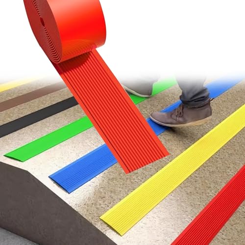 Borde de goma para escalera con peldaños de vinilo impermeable de PVC gris 2