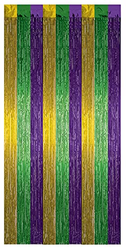 1-Ply FR Gleam 'N Curtain (gold, green, purple) Party Accessory  (1 count) (1/Pkg)